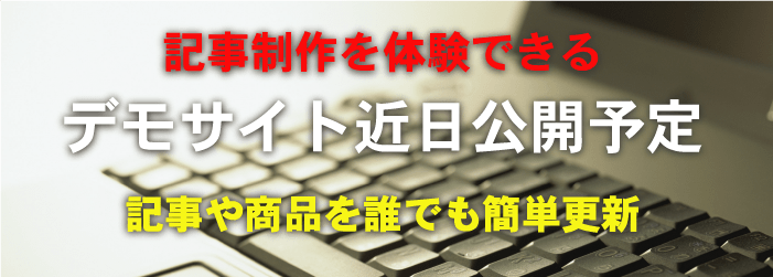 簡単記事制作を体験できるデモサイトを公開予定